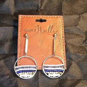 SIMPLY NOELLE BEADED WIRE CIRCLE DANGLE PIERCED EARRINGS